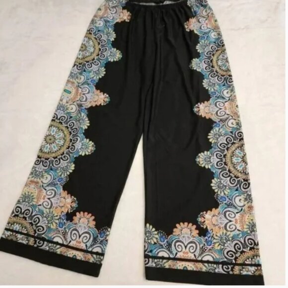 Melissa Paige Woman Colorful Paisley Pallazo Wide Leg Pant 3X - Picture 10 of 10